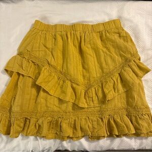 Time and Tru Yellow Ruffled Mini Skirt